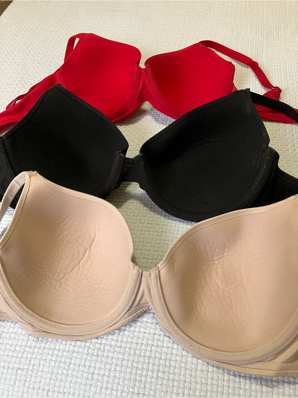 Body by Victoria's Secret T-Shirt Bras. - Red, Black & Nude
